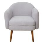 كرسي بذراعين 68×60 سم شمواه رمادي فاتح