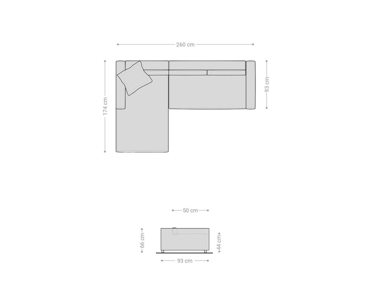 260×174 cm Light Gray Kenda Water-Resistant Sectional Sofa - Image 5