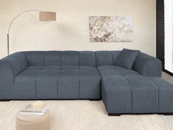 240×128 cm Navy Linen Sectional Sofa