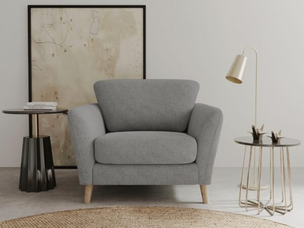 103×90 cm Grey Linen Armchair