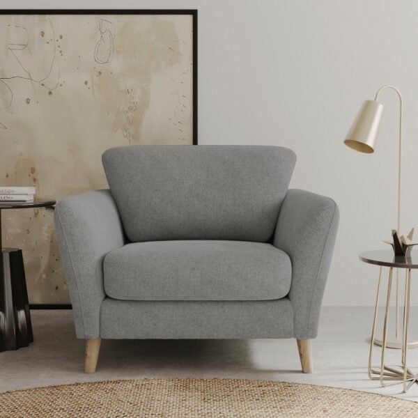 103×90 cm Grey Linen Armchair