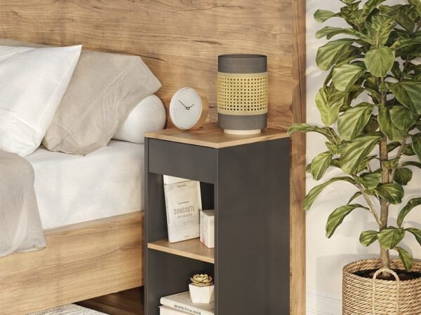 Grey & Wood Nightstand