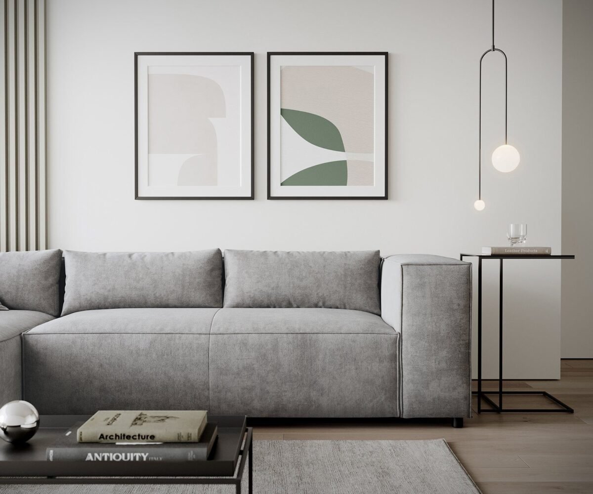 260×174 cm Light Gray Kenda Water-Resistant Sectional Sofa - Image 4