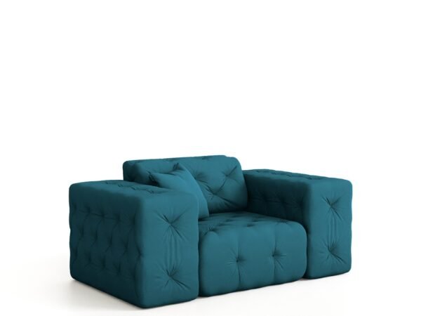 121×96 cm Turquoise Velvet Armchair