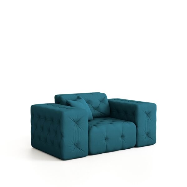 121×96 cm Turquoise Velvet Armchair