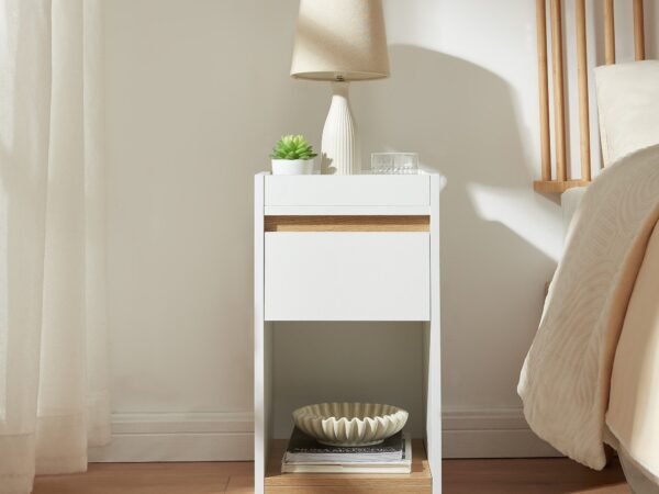 White & Wood Nightstand