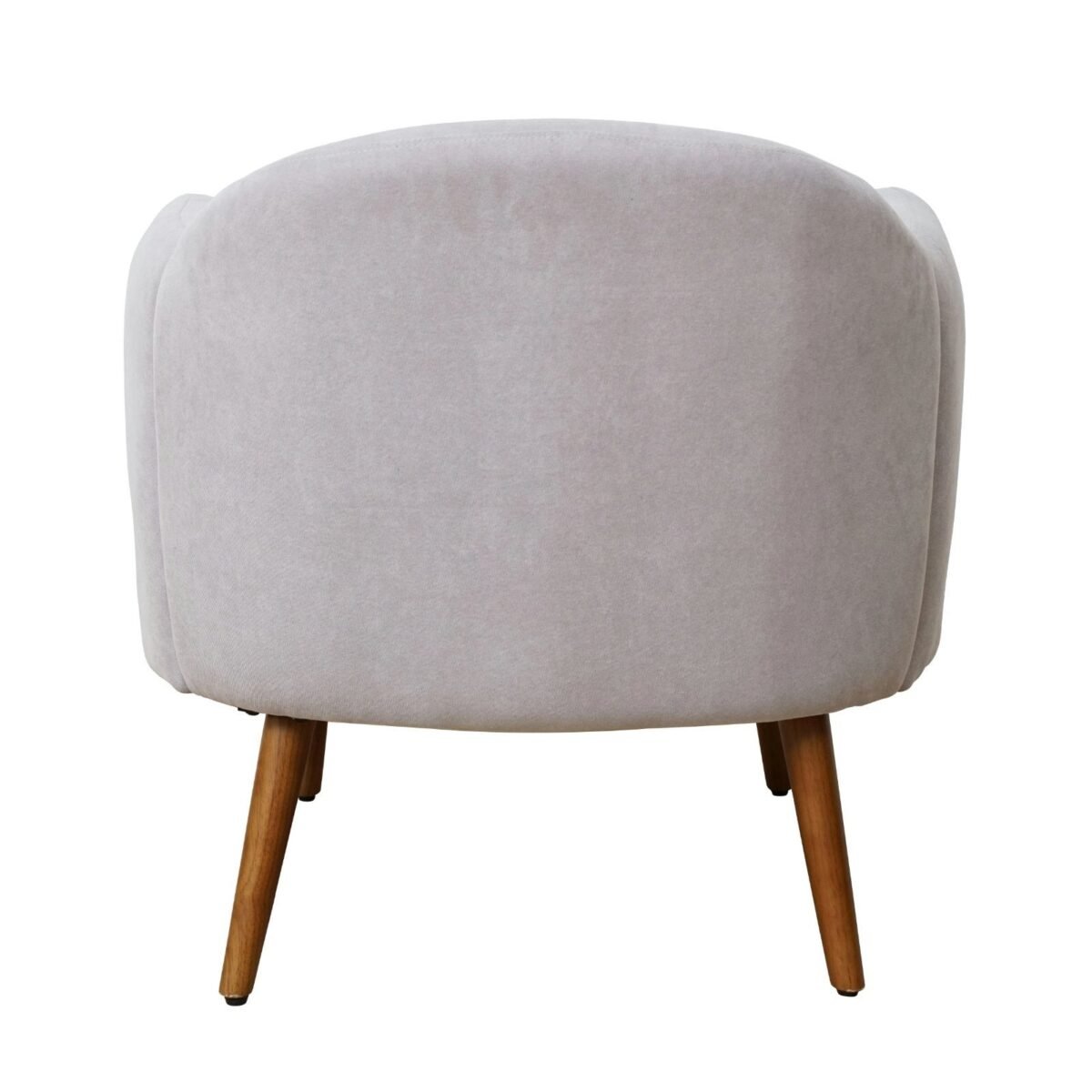 68×60 cm Light Grey Suede Armchair - Image 5