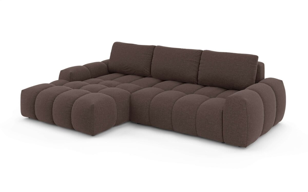 270×166 cm Brown Linen Compact Sectional Sofa - Image 5