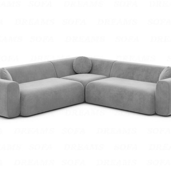 245×245 cm Gray Suede Sectional Sofa