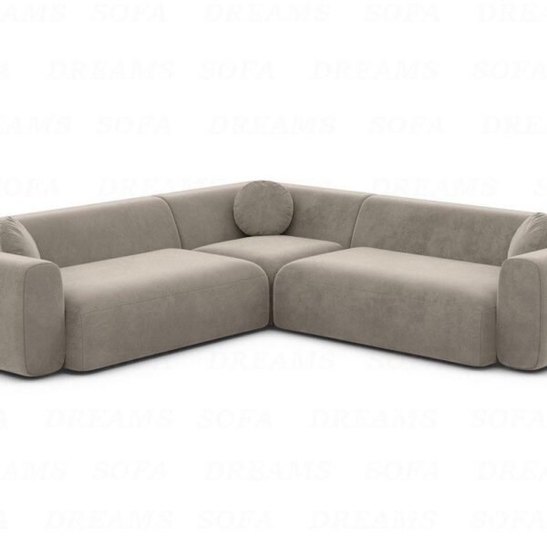 280×165 cm Beige Suede Sectional Sofa