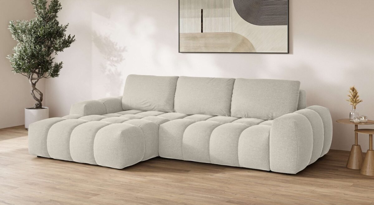 270×166 cm Light Beige Linen Sectional Sofa - Image 5