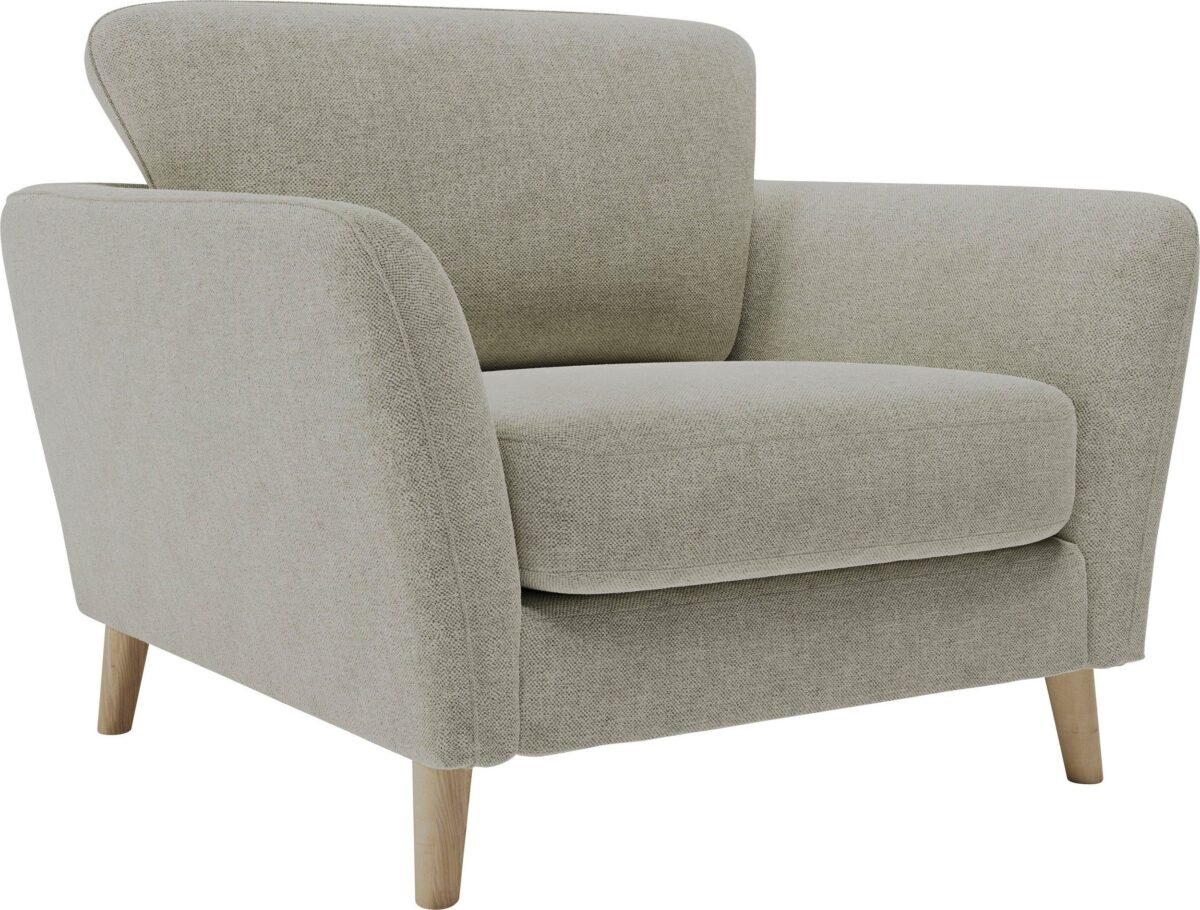103×90 cm Beige Linen Armchair - Image 4