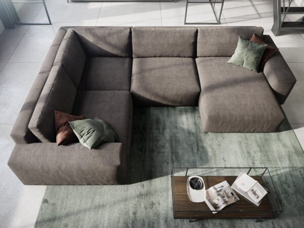 364×258 cm Brown Kinda Water-Resistant Sectional Sofa