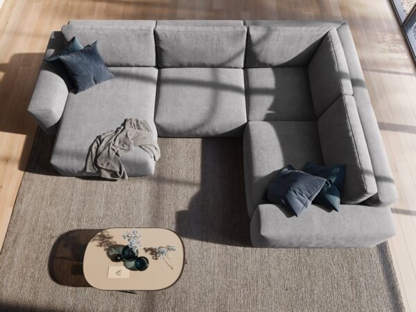 364×258 cm Light Gray Kinda Water-Resistant Sectional Sofa