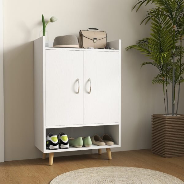 100×110 cm White Shoe Cabinet