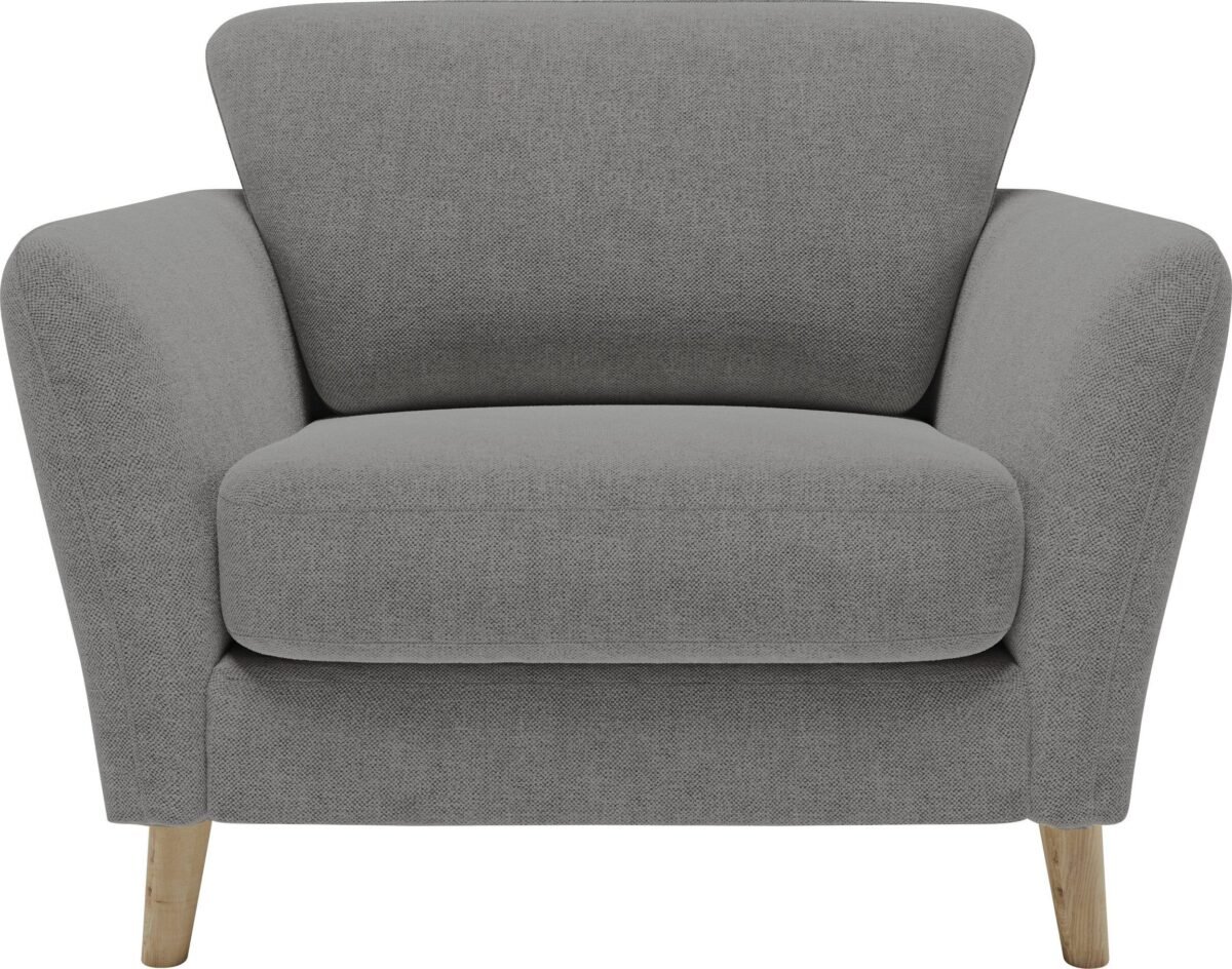 103×90 cm Grey Linen Armchair - Image 4