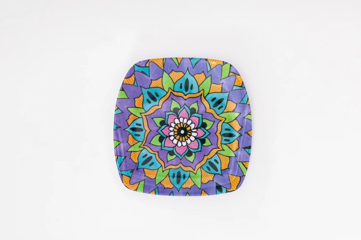 Square Side Plate Set - 6 Pieces - 22 × 22 cm - Image 2