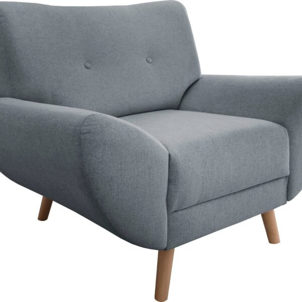 112×82 cm Gray Linen Armchair