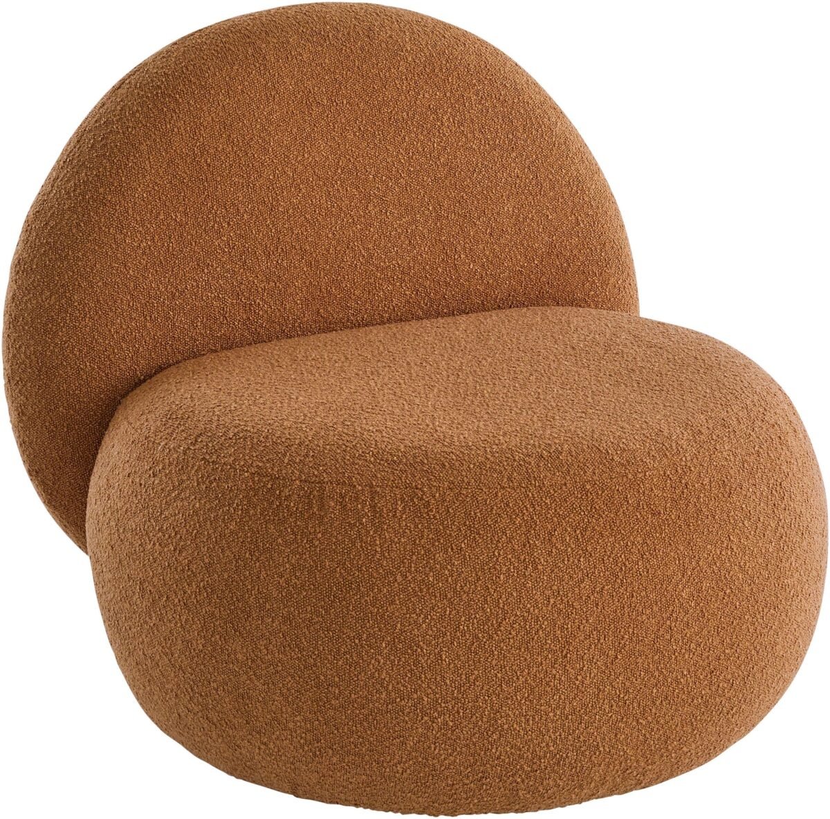 Modern Round Panda Accent Chair Armless, 80×80 cm Havana Brown - Image 3